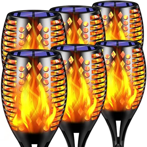 Flickering Flame Solar Torch Lights Outdoor (6 Count)