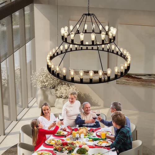 Wagon Wheel Chandelier 2 Tier 54