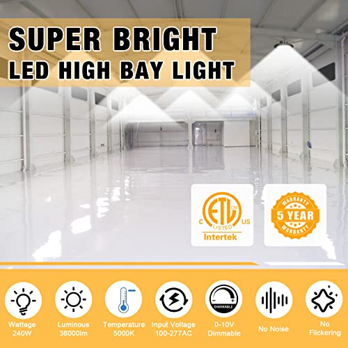 150W UFO LED High Bay Light 5000K 22500LM High Bay LED Shop Lights