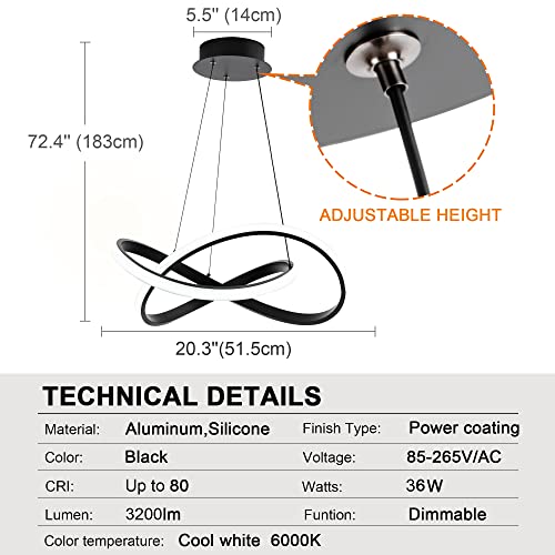 Modern LED Pendant Light with Irregular Ring Lights
