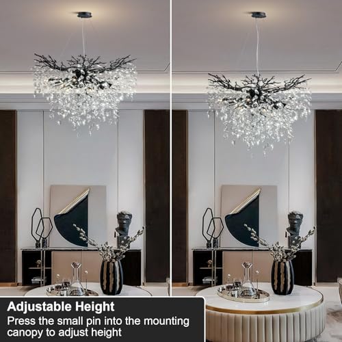 40" Black Crystal Chandelier