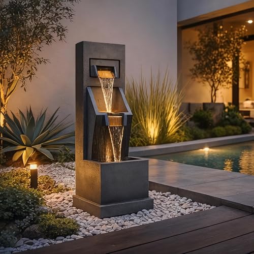 35H Modern Outdoor Water Fountain with 3