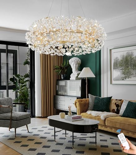 8 Light Dandelion Gold Chandelier for Dining Room