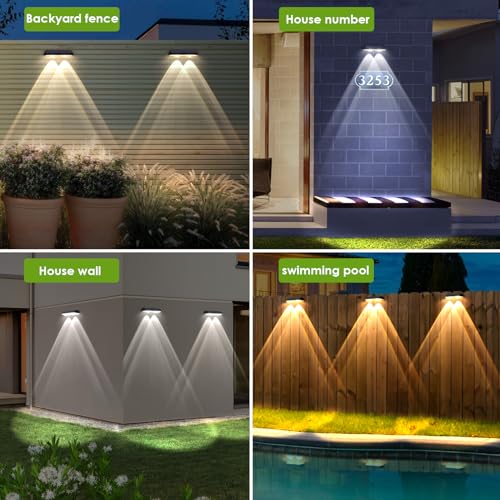 Solar Fence Lights Outdoor (8 Count)
