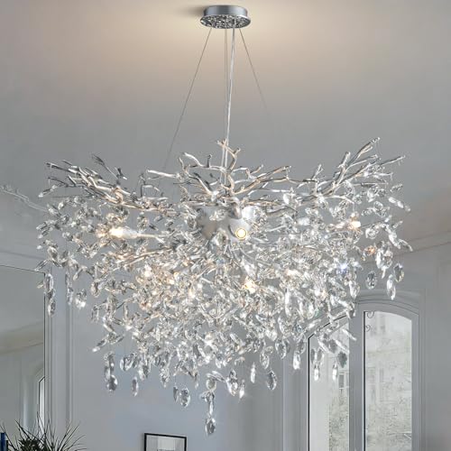 40" Silver Tree Branch Chandelier