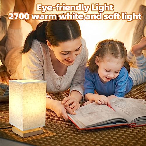 Small Square Bedside Table Lamp for Bedroom