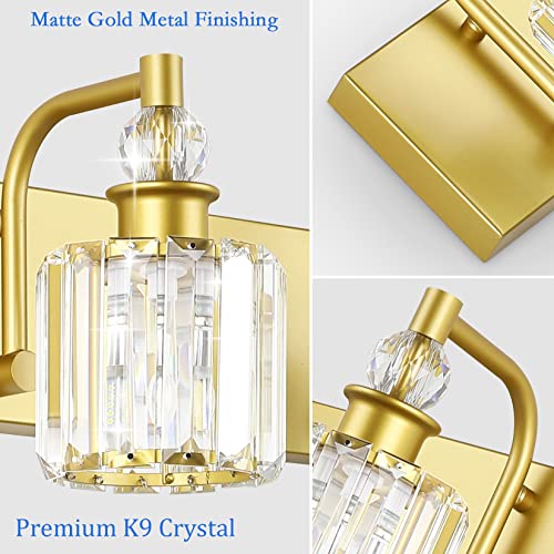 Crystal Vanity Light 3 Light Gold Crystal Bathroom Vanity Lights Fixtures Over Mirror Modern Gold Vanity Light
