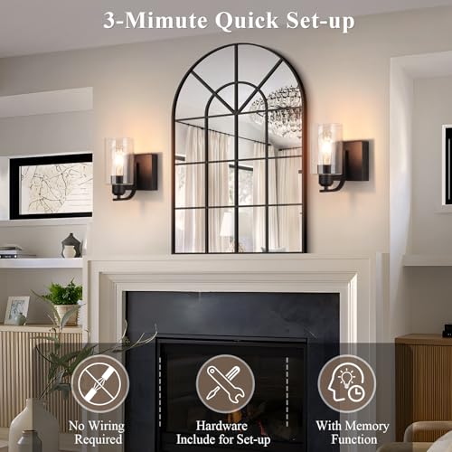 8 Inch Battery Operated Wall Sconces Set of 2 (2 Count)