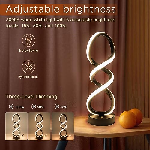 Modern Spiral LED RGB Table Lamp (2 Count)