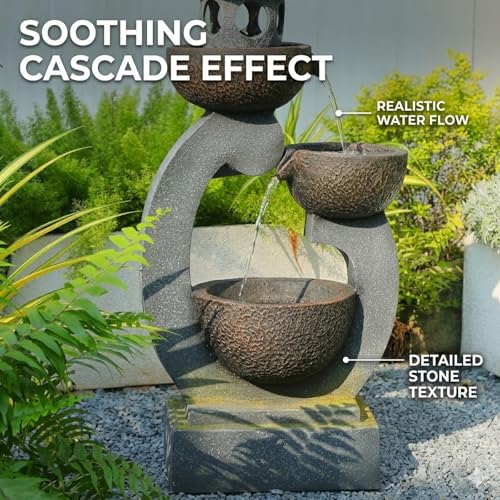 35.5" H Water Fountain Outdoor Garden 3