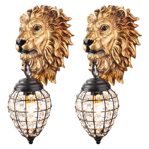 2 Pack Gold Hallway Wall Sconce Light Crystal Glass Wall Mount Light 1 (2 Count)