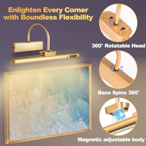Dimmable Cordless Picture Light with Controller and Timer