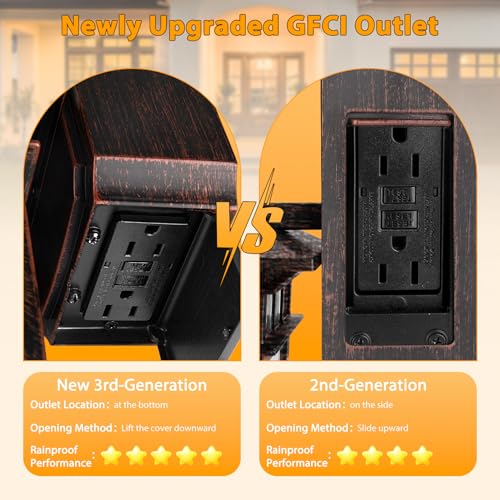 Outdoor Light with GFCI Outlet 2 (2 Count)