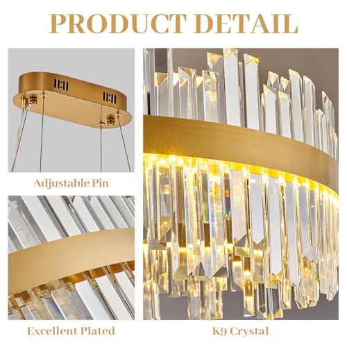 39.3" Modern Rectangle Crystal Chandeliers for dining room light fixture