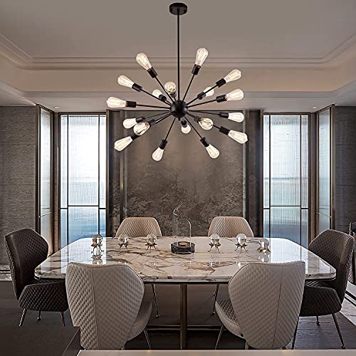 18 Light Black Sputnik Light Fixture