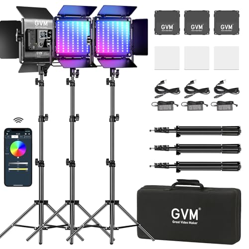 GVM RGB LED Video Lighting Kit (3 Count)