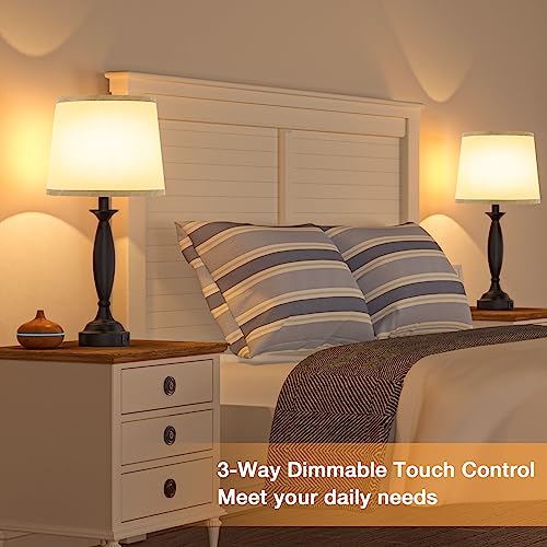 Bedroom Lamps for Nightstand (2 Count)