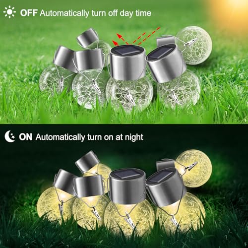 Solar Lights Outdoor Hanging Decorative Globe 8 Pack (8 Count)