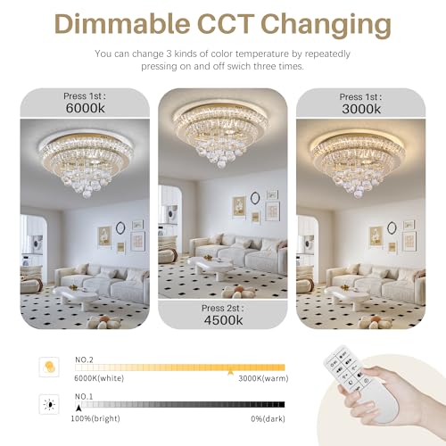 20" Gold Crystal Chandeliers