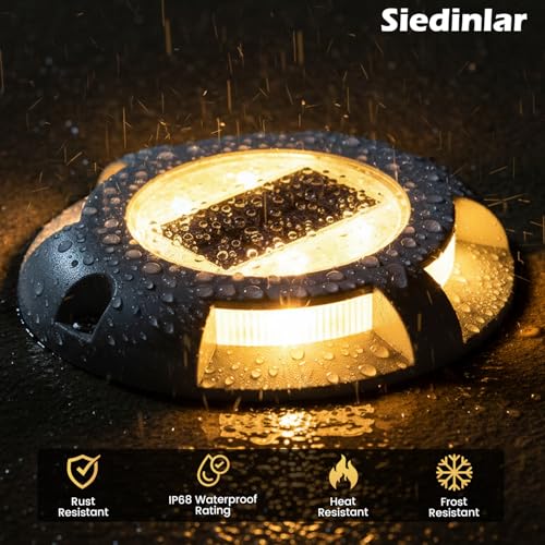 Solar Deck Lights Outdoor LED Driveway Dock Lights (12 Count)