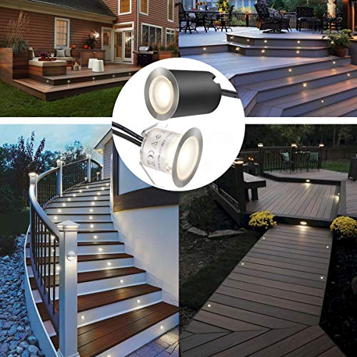 Recessed LED Deck Light Kits with Black Protecting Shell φ32mm (16 Count)