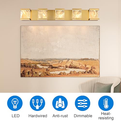 LED Bathroom Lighting Fixtures Over Mirror 25W 3000K Warm Lighting