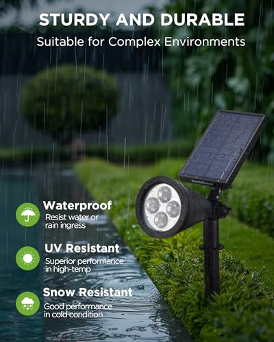 4 Solar Lights Outdoor for Halloween Christmas Xmas (4 Count)