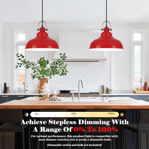Red Pendant Lights Kitchen Island (2 Count)