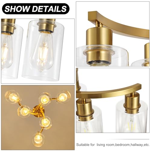 6 Light Gold Chandeliers for Dining Room