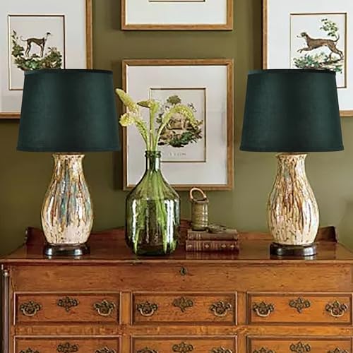 Green Velvet Lamp Shades Set of 2 Medium (2 Count)