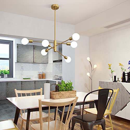 Chandeliers for Dining Room Gold 6Light Modern Kitchen Chandelier