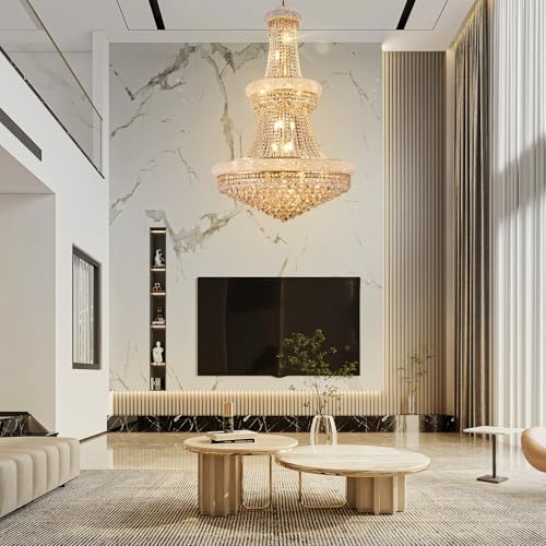 32 Inch Gold Crystal Eiffel Tower Chandelier