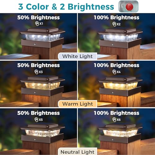 4x4 Solar Post Cap Lights Outdoor 16Pack