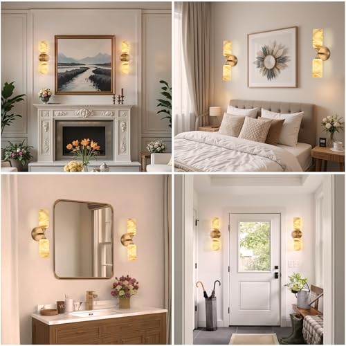 Alabaster Sconces Set of 2 (72 Count)