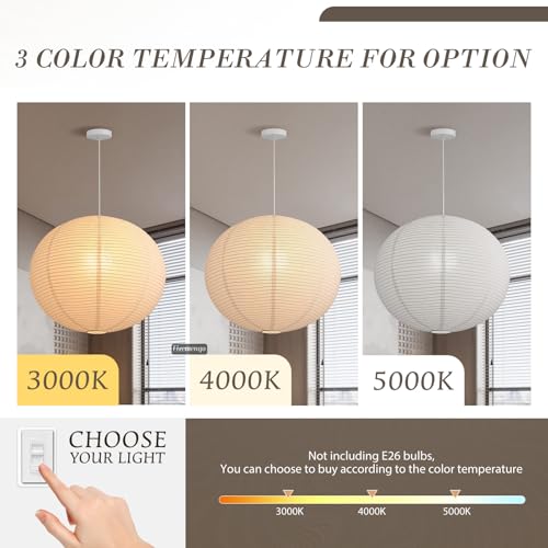 Large Paper Lamp Pendant Light Kit