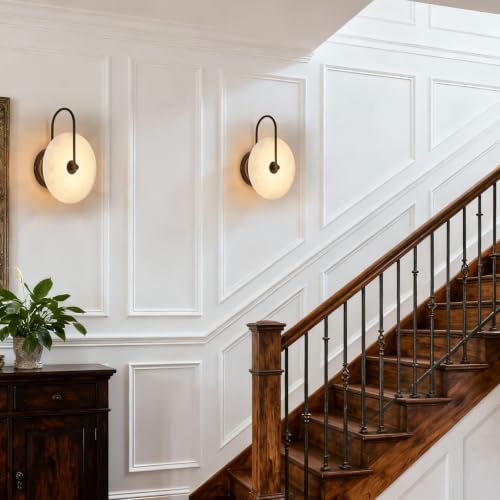 Alabaster Wall Sconces Set of 2