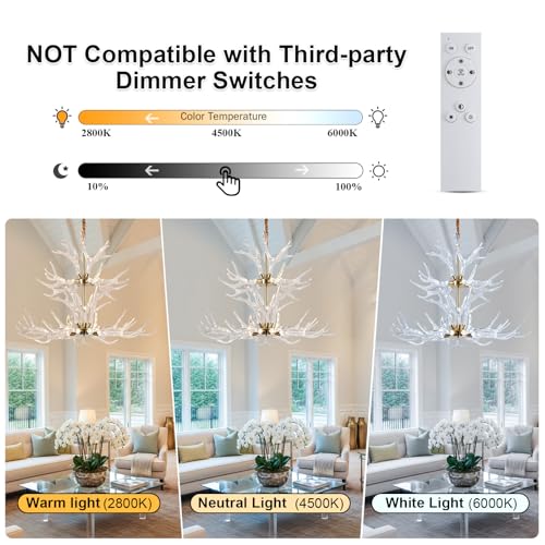 Acrylic Antler Chandelier Ceiling Light Fixtures