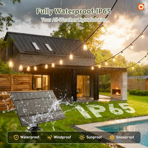 54(48+6)FT Solar String Lights Waterproof, with Remote& USB 24+2 LED (48 Foot)