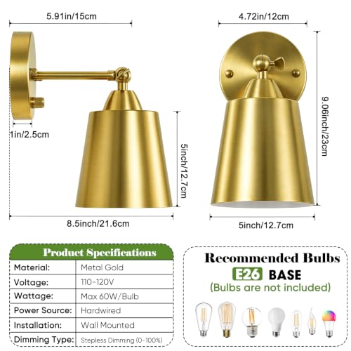 Set of 2 Wall Sconces for Bathroom (2 Count)