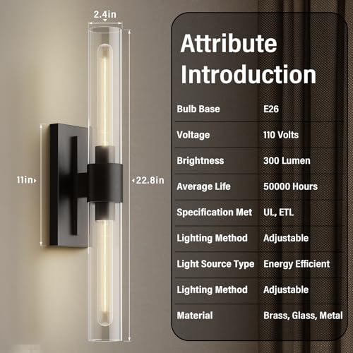 Black Wall Sconces Set of Two (2 Count)