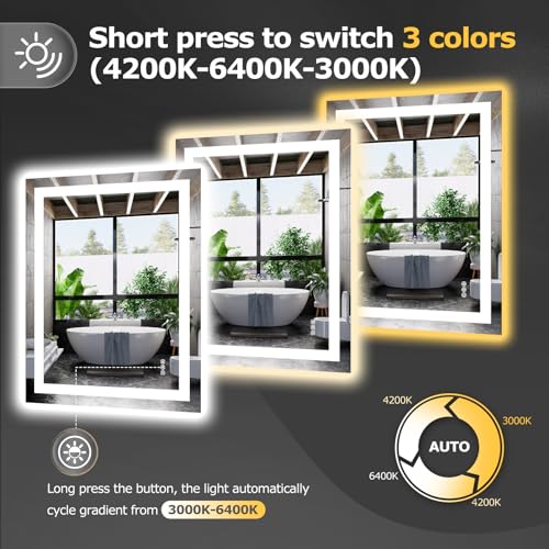 28"X36" LED Bathroom Mirror with Lights