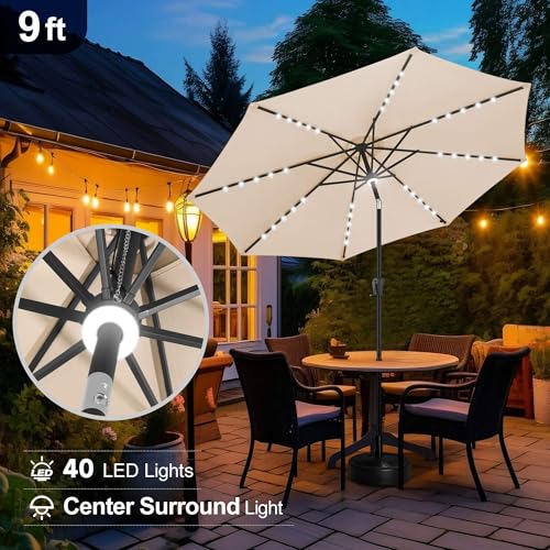 Solar Patio Umbrella with a Centre Light