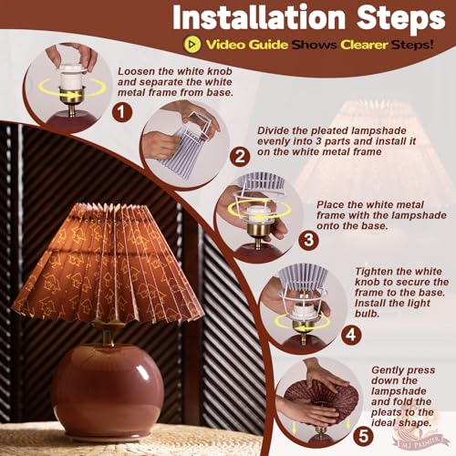 Pleated Cordless Table Lamp