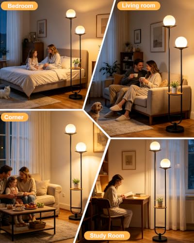 63IN Black Floor Lamp with U Pole (2 Count)