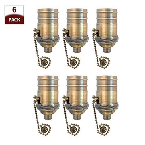Vintage On Off Pull Chain Lamp Socket (6 Count)