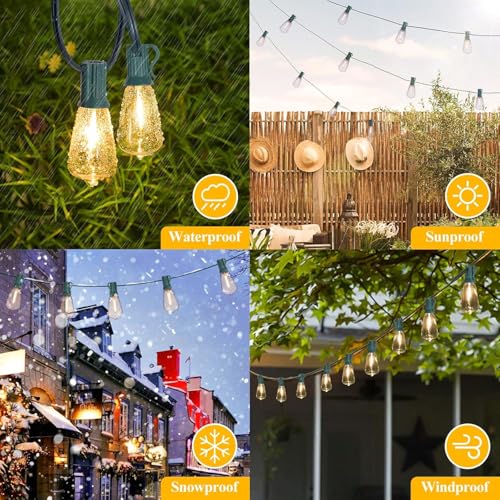 100FT Outdoor String Lights 52 Bulbs