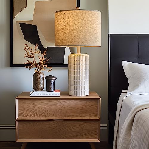 23" Modern Ceramic Table Lamp Set of 2 for Living Room Bedroom (2 Count)