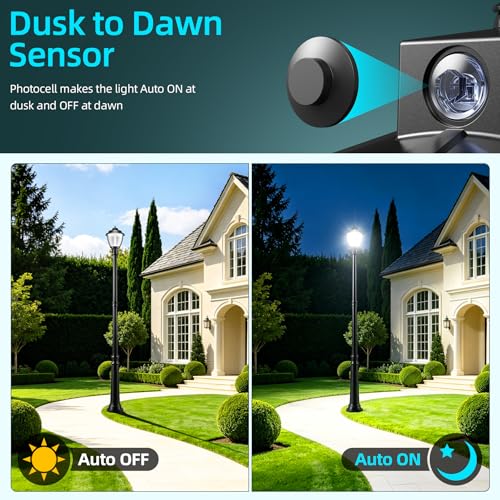 100W LED Post Top Light with Dusk to Dawn Photocell