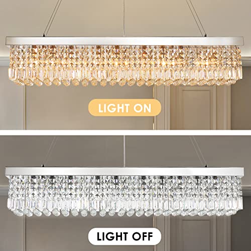 Modern Rectangular Crystal Chandelier
