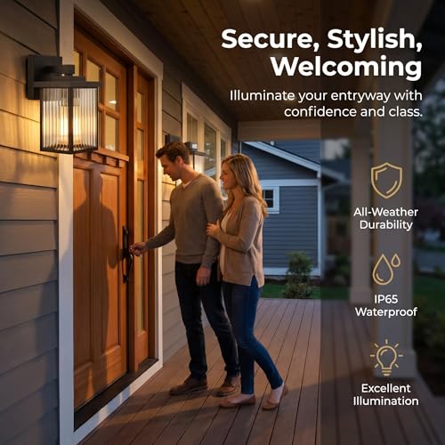 2 Pack Matte Black Porch Light (2 Count)